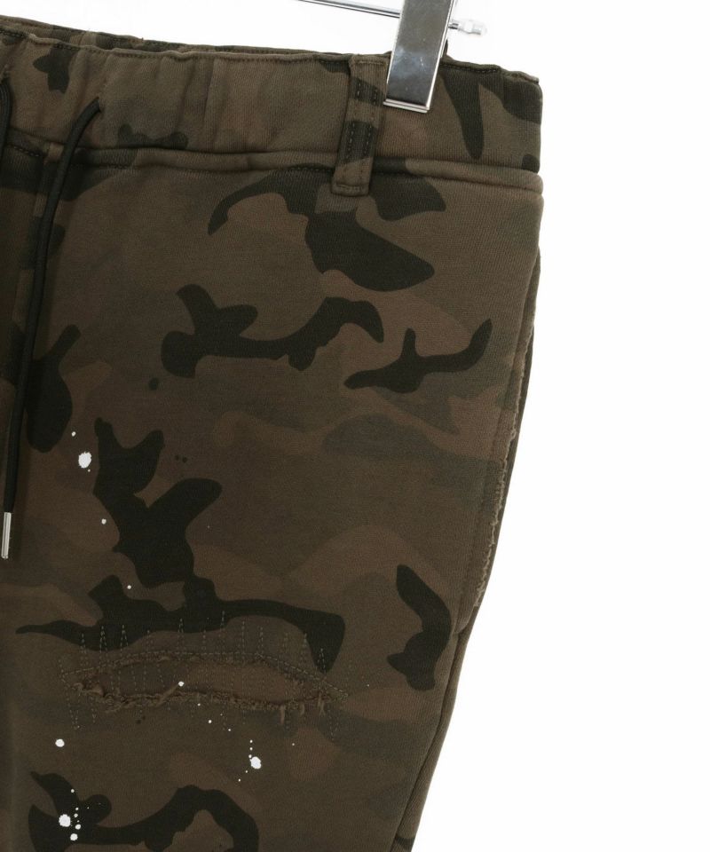 canbio カンビオ　迷彩セミサルエル CAMBIO(カンビオ)】Distressed Camouflage Print Sweat Jodhpurs