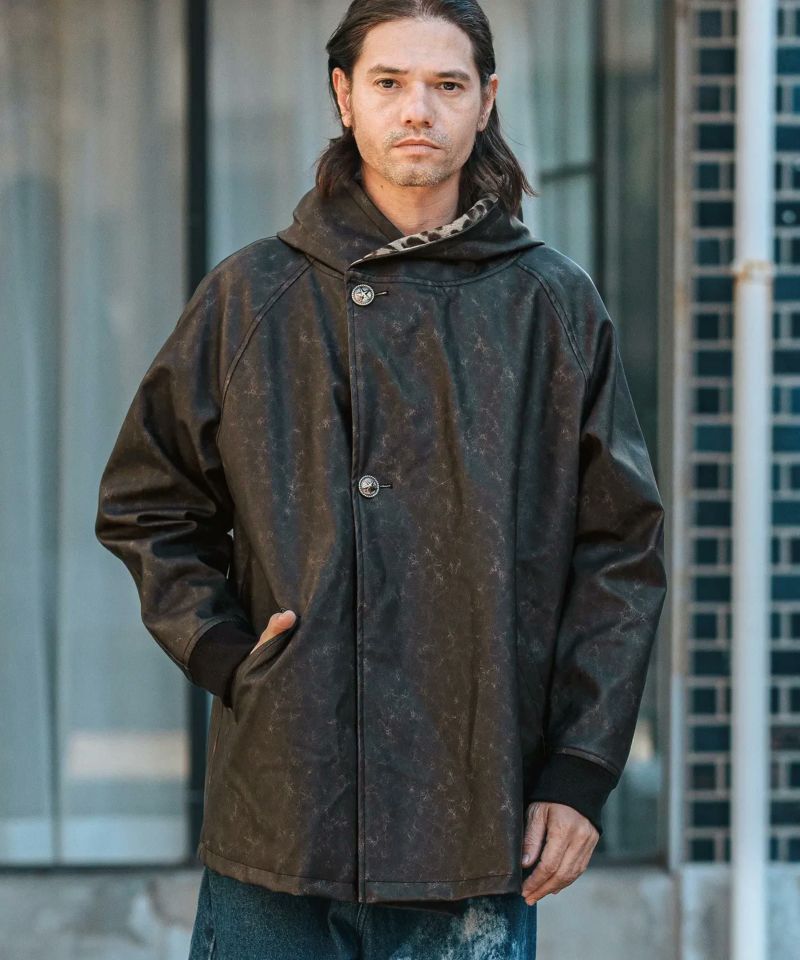 CAMBIO(カンビオ)】Vintage Like Synthetic Leather Poncho Like