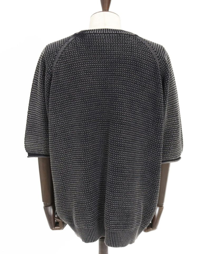 【翌日発送可能】 CAMBIO(カンビオ)】Pigment Pullover Sleeve Short Knit Waffle トップス