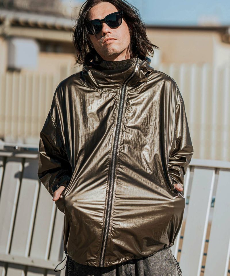 CAMBIO(カンビオ)】Metallic Coating Hooded Blouson ブルゾン