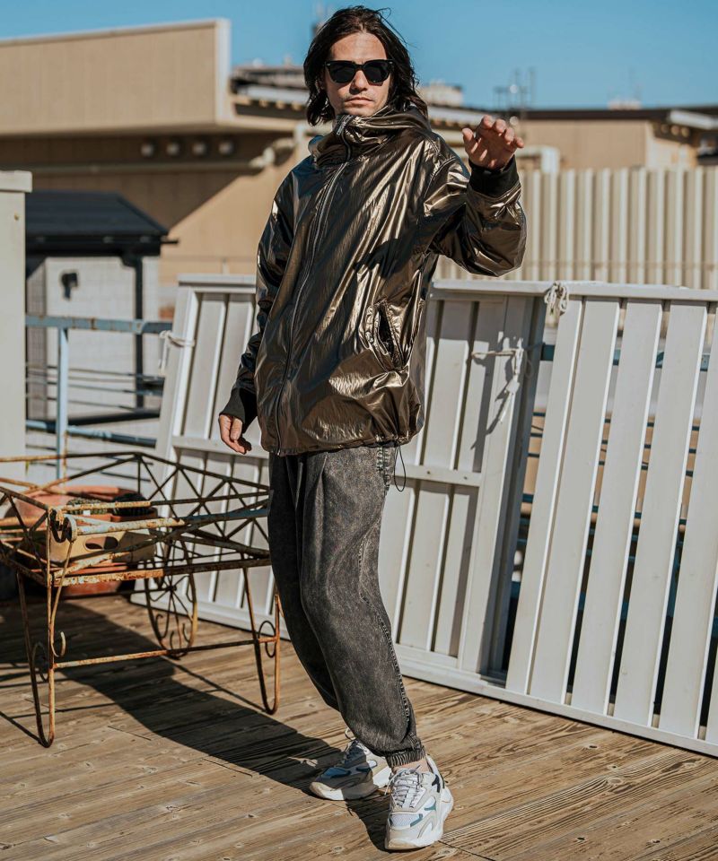 CAMBIO(カンビオ)】Metallic Coating Hooded Blouson ブルゾン