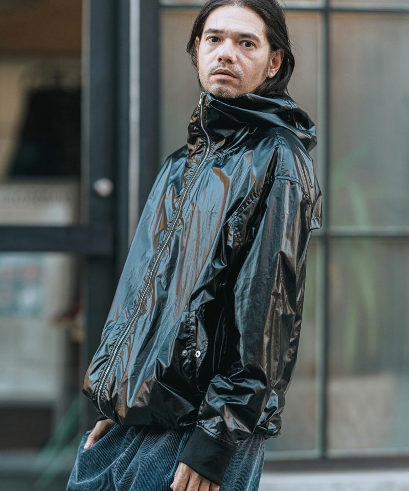 CAMBIO(カンビオ)】Metallic Coating Hooded Blouson ブルゾン