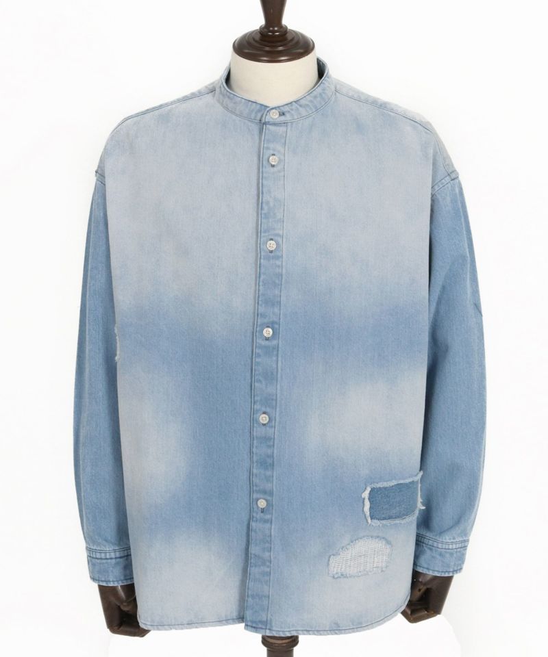 CAMBIO(カンビオ)】Hickory Patchwork Denim Shirts デニムシャツ(MIU