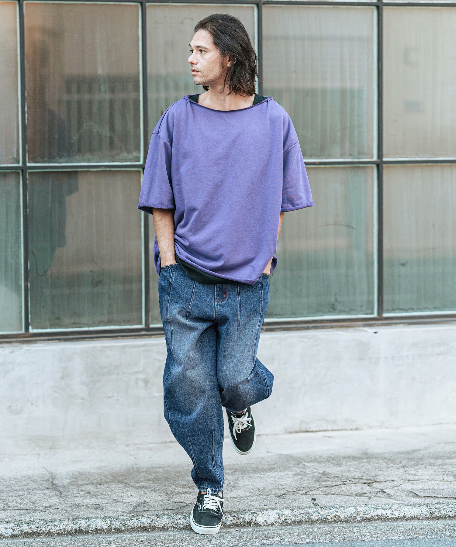 CAMBIO(カンビオ)】Hem Darts Design Balloon Silhouette Tuck Denim