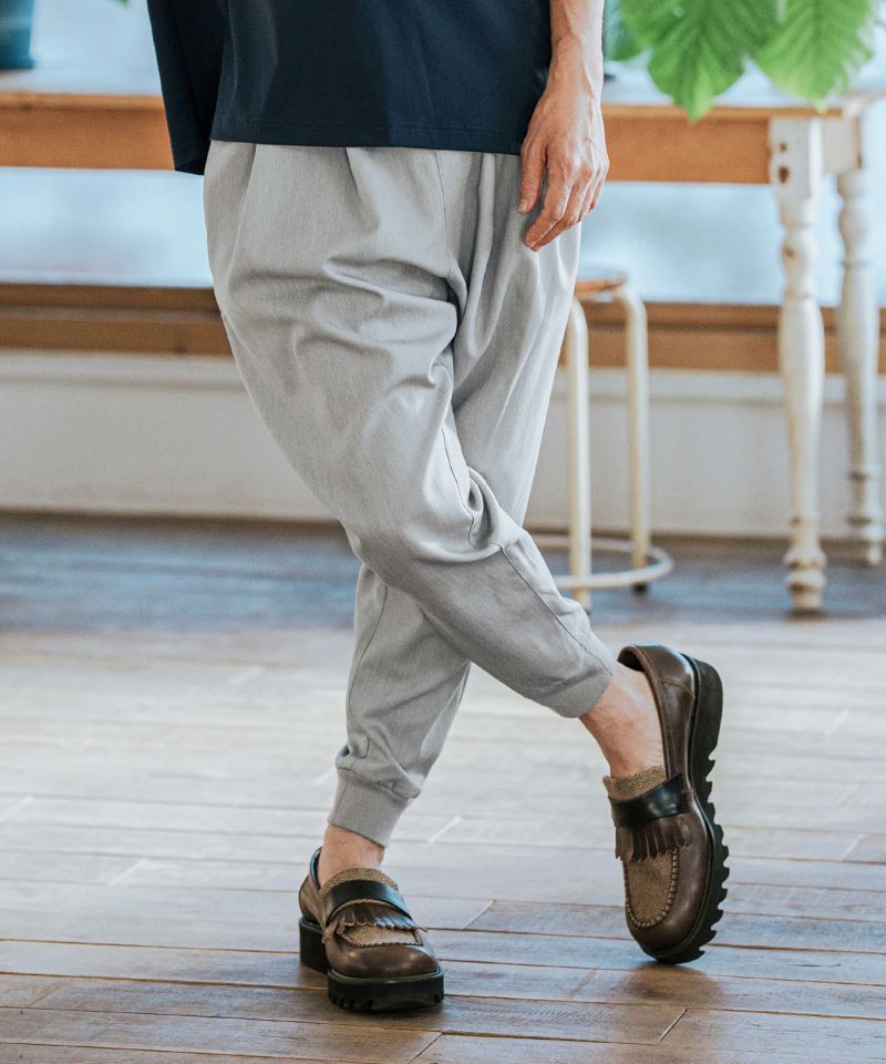 CAMBIOカンビオ パッチワーク ダメージ ストレッチ ジョガー パンツ CAMBIO(カンビオ)】Slacks Fabric Jogger Pants ジョガーパンツ