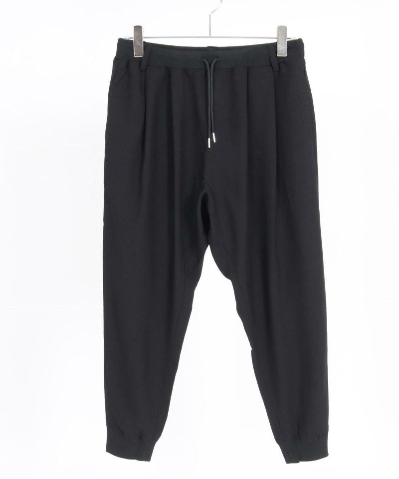 CAMBIO 黒 リブ編み ジョガーパンツ CAMBIO(カンビオ)】Slacks Fabric Jogger Pants ジョガーパンツ
