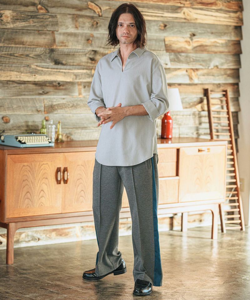 CAMBIO(カンビオ)】Drape 3-4 Sleeve Skipper Pullover Shirts