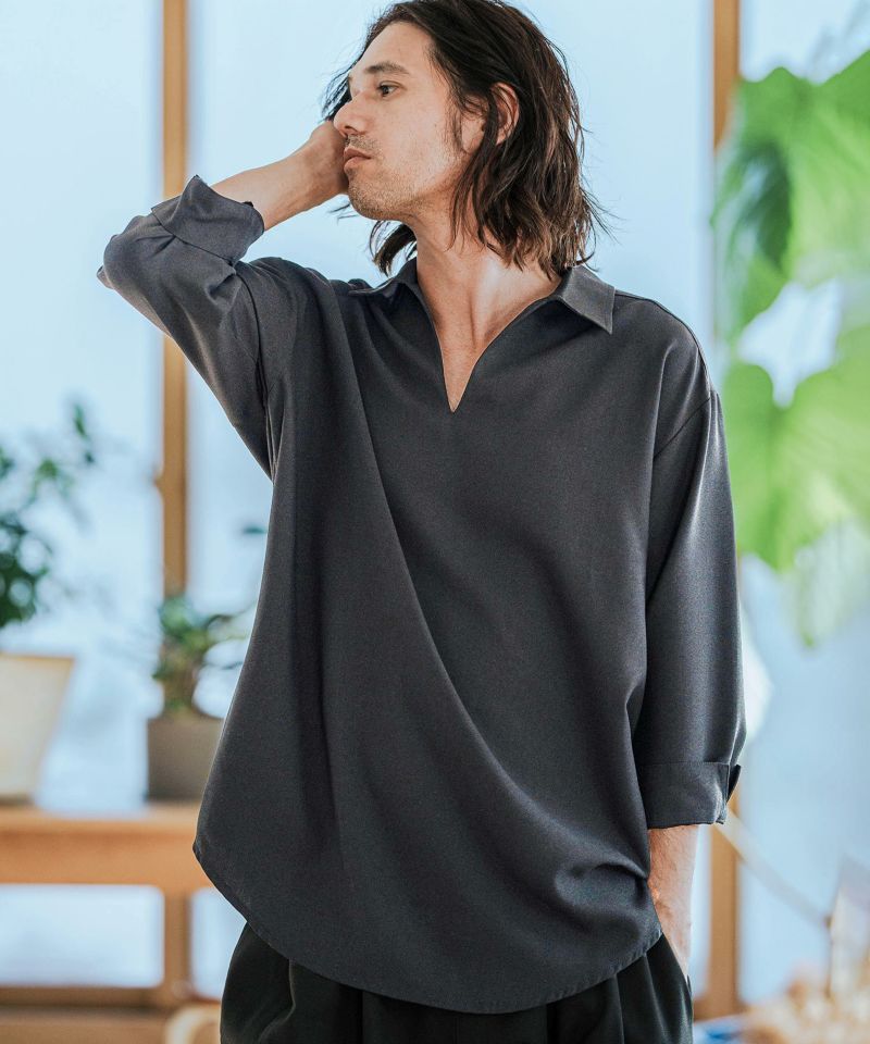 TBCセット CAMBIO(カンビオ)】Drape 3-4 Sleeve Skipper Pullover Shirts