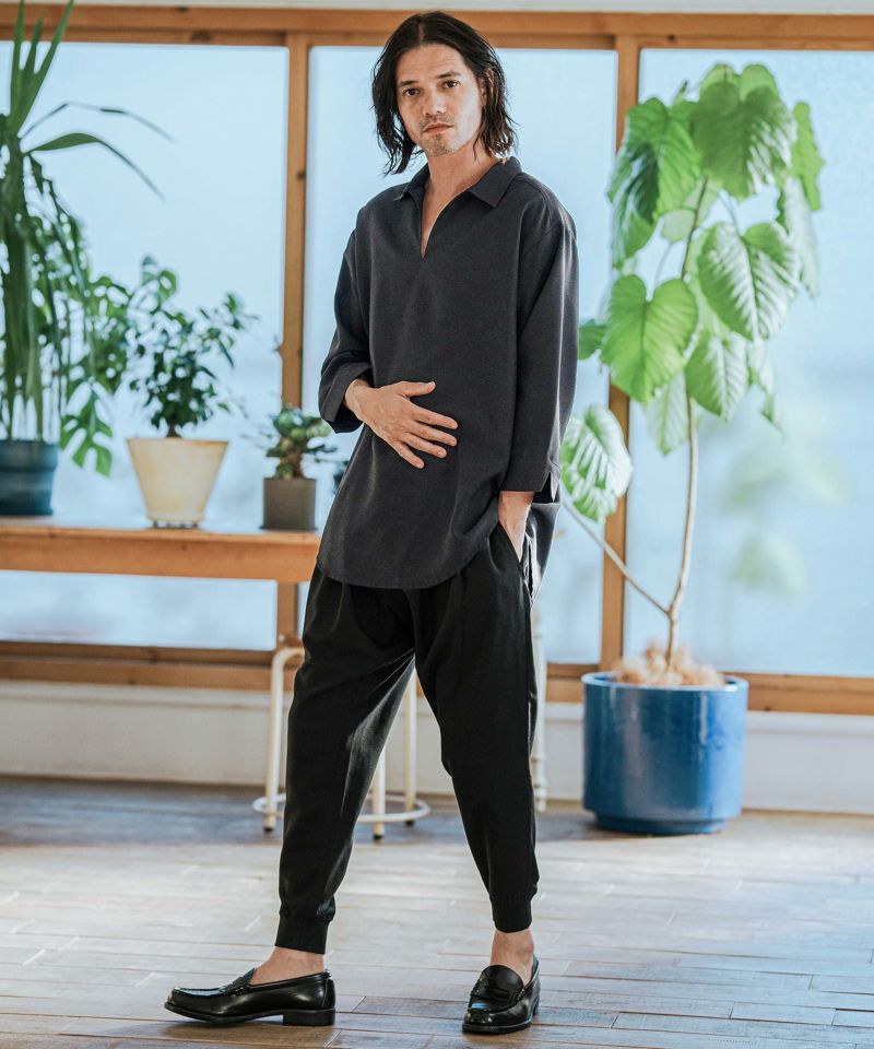 TBCセット CAMBIO(カンビオ)】Drape 3-4 Sleeve Skipper Pullover Shirts