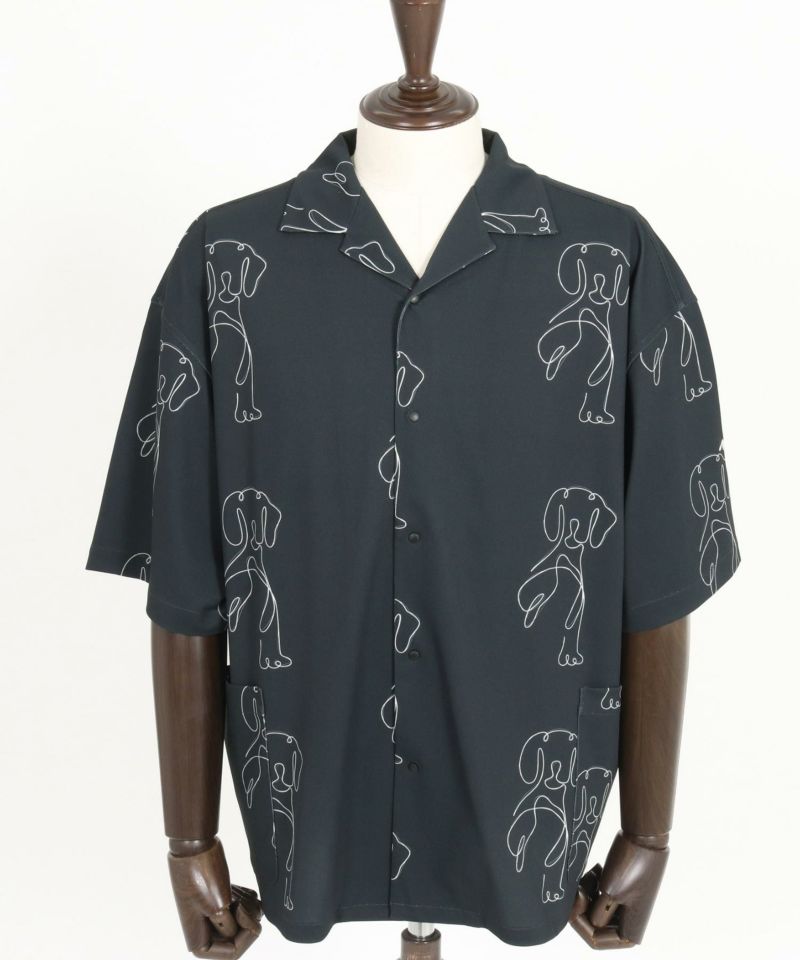 コール&レスポンス　カンビオ　ギター　トガル　アロハ　ボーリングシャツ CAMBIO(カンビオ)】Silky Stripe Denim Band Collar Skipper 3-4