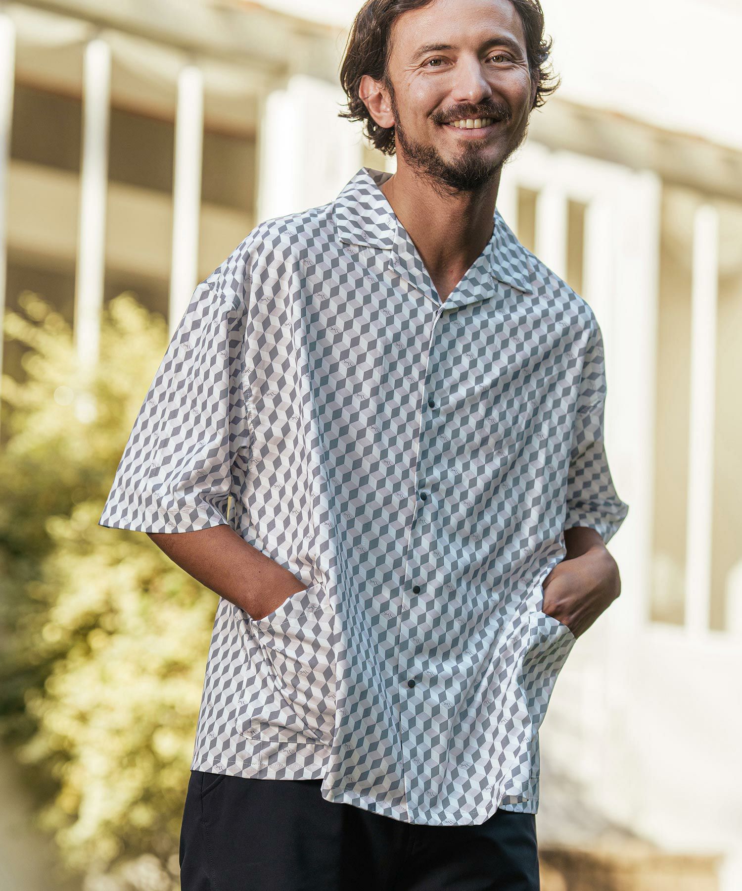 CALL&RESPONSE(コールアンドレスポンス)】ブロック柄-アロハシャツ(252