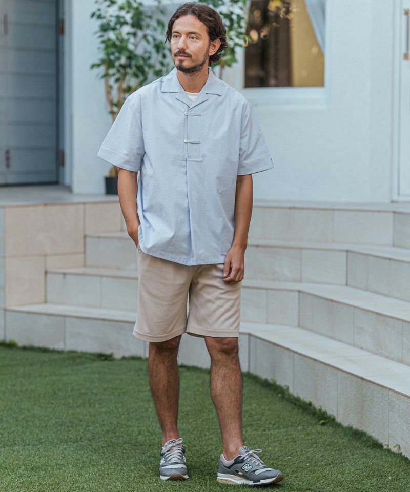 CALL&RESPONSE(コールアンドレスポンス)】ハーフボタン半袖シャツ-シア