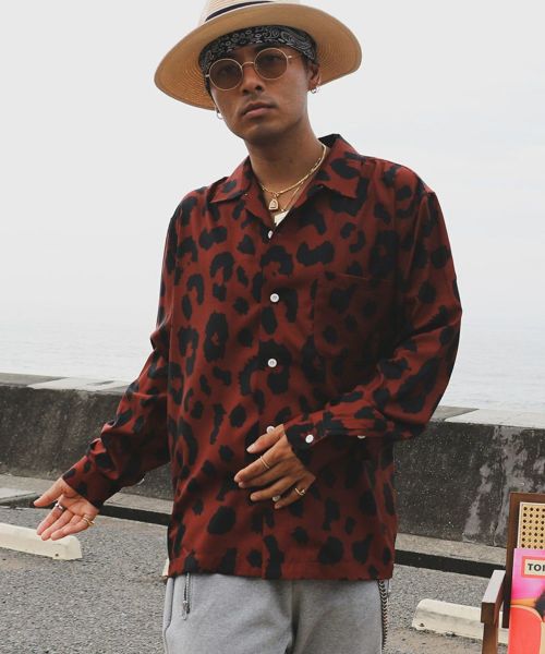 30%OFF【AUI NITE(アウィナイト)】Leopard L-S shirt シャツ(AN25SS-SH03R)