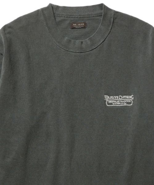【MROLIVE(ミスターオリーブ)】 USED 17-1 EMERALD COTTON -EMBROIDERY S-S T-SHIRT Tシャツ(M251145)