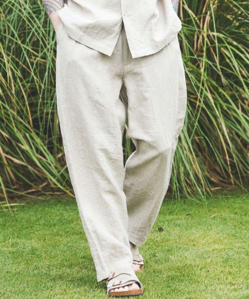 【MROLIVE(ミスターオリーブ)】 FRENCH LINEN WASHABLE -RELAX TAPERED EASY PANTS イージーパンツ(M251123)