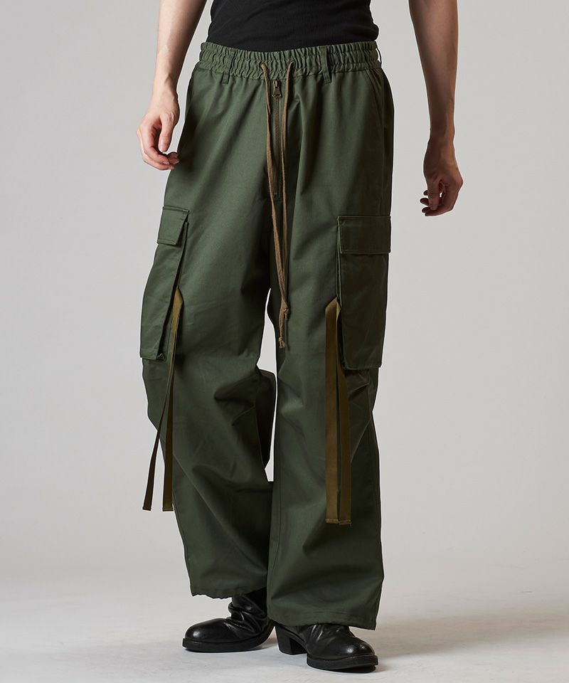 50%OFF【NO ID.(ノーアイディー)】ﾌﾛﾝﾄZIPﾜｲﾄﾞｶｰｺﾞPT パンツ(856006