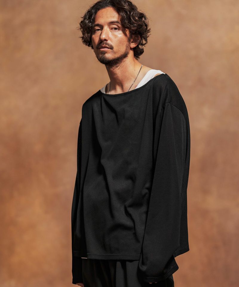mlt4824- ボートネックルーズシルエットカットソー（Tシャツ