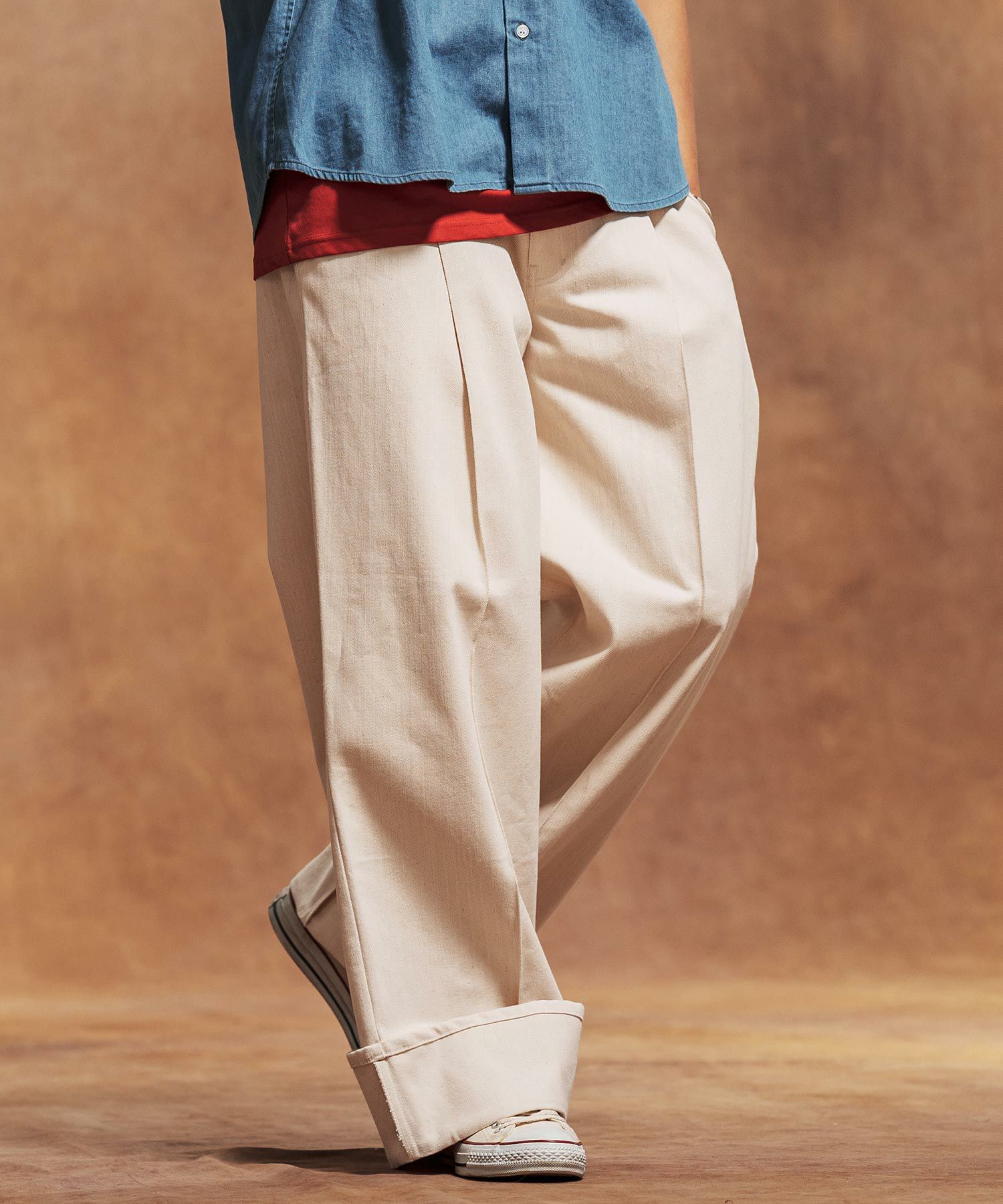 Jih Nunc(ジーヌンク)】10ozロールアップワイドデニムパンツ(JIH-R1080