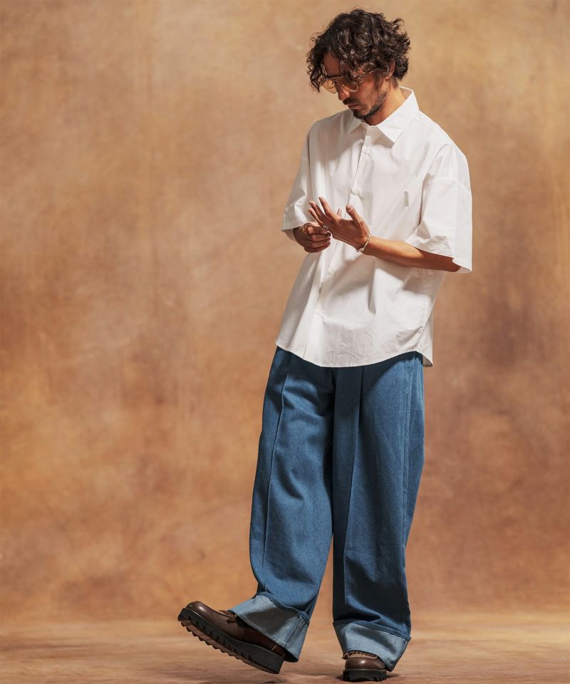 Jih Nunc(ジーヌンク)】10ozロールアップワイドデニムパンツ(JIH-R1080