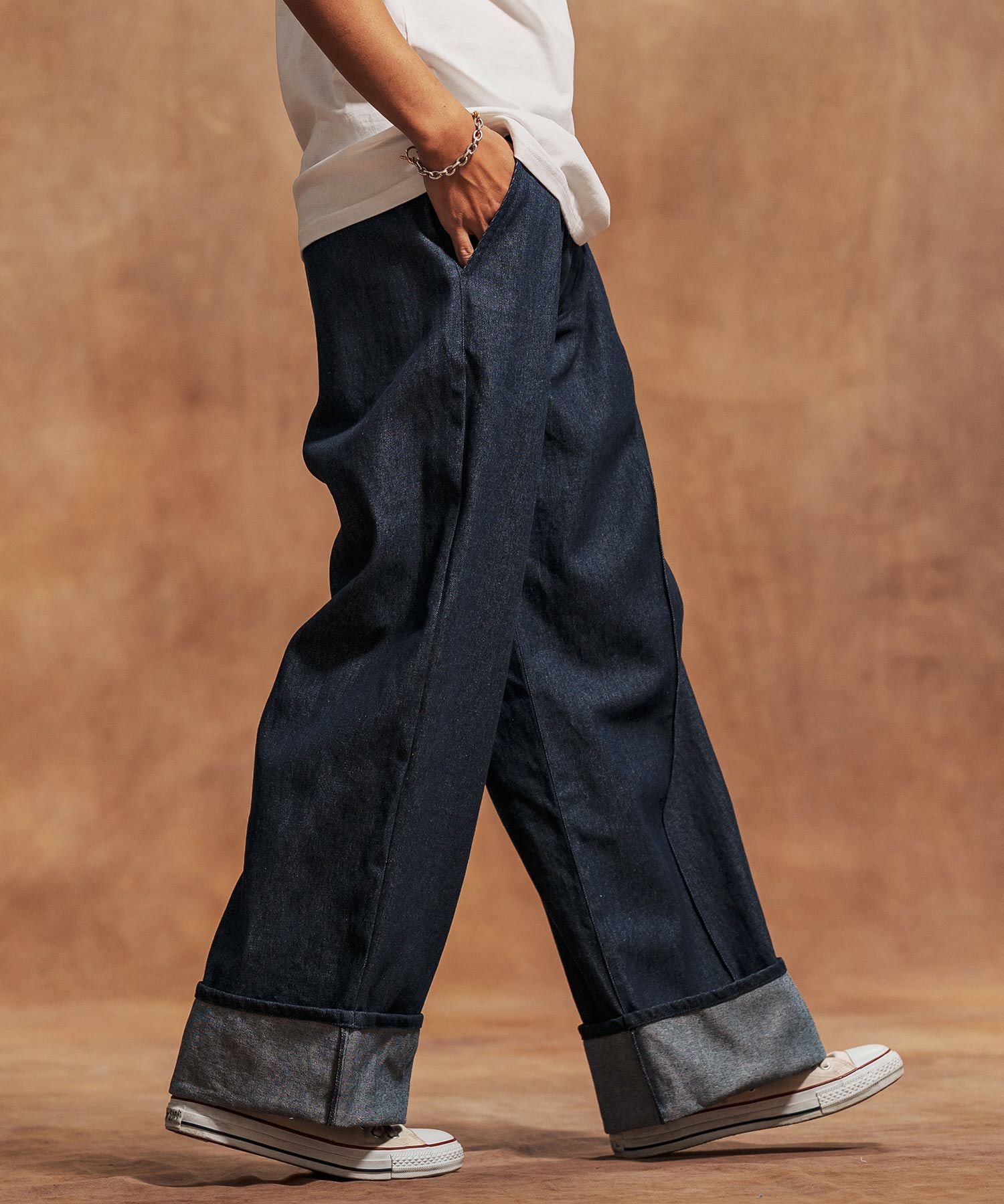 Jih Nunc(ジーヌンク)】10ozロールアップワイドデニムパンツ(JIH-R1080