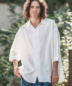 CAMBIO(カンビオ)】Silky Cotton Linen Skipper Shirts シャツ