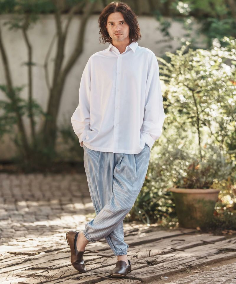 CAMBIO(カンビオ)】Silky Stripe Denim Balloon Pants バルーン