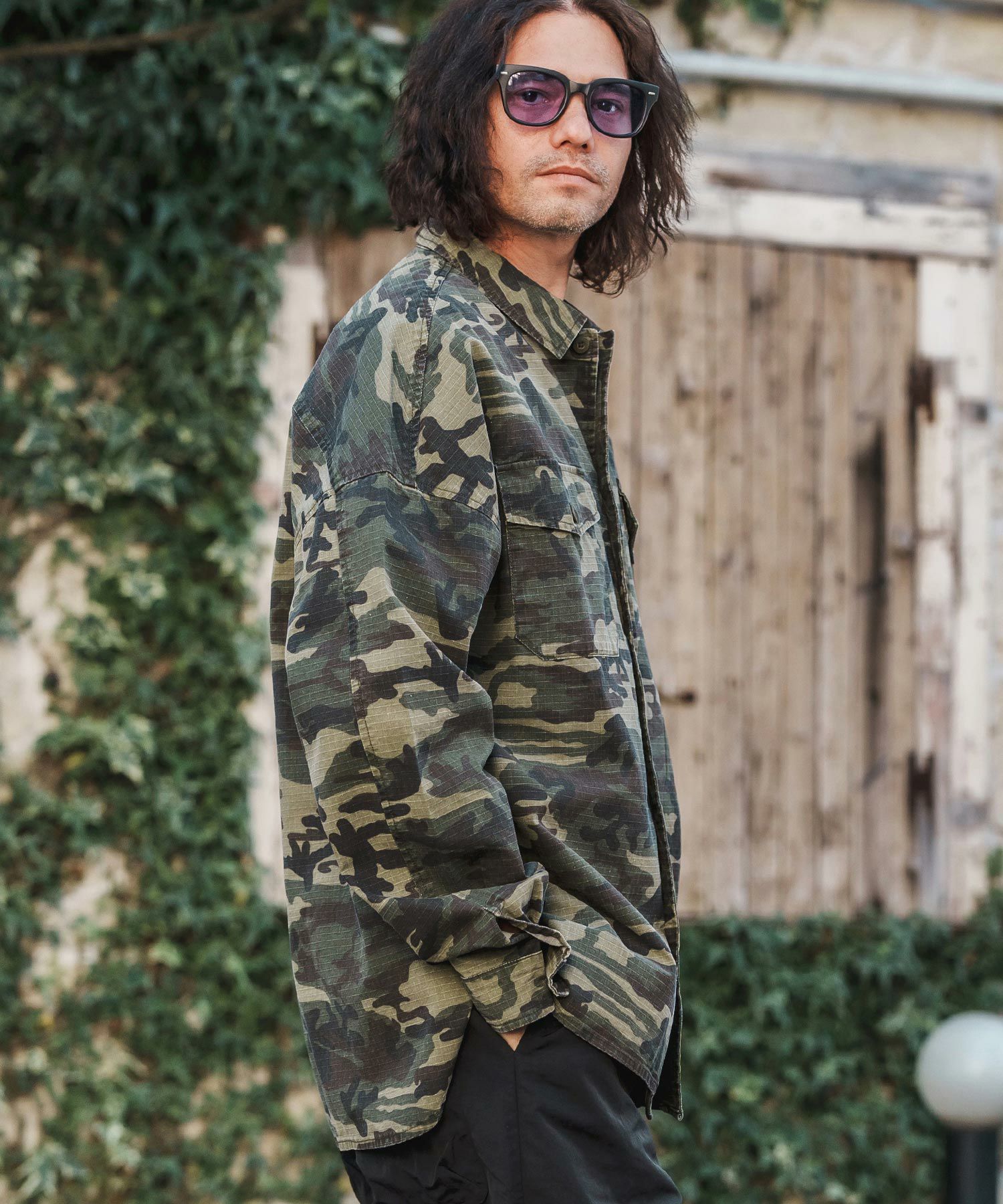 CAMBIO(カンビオ)】Bio Wash Camofurage Ripstop Shirts ミリタリー