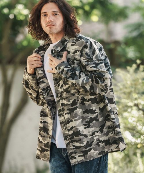 【CAMBIO(カンビオ)】Bio Wash Camofurage Ripstop Shirts ミリタリーシャツ(MIU-251-026)