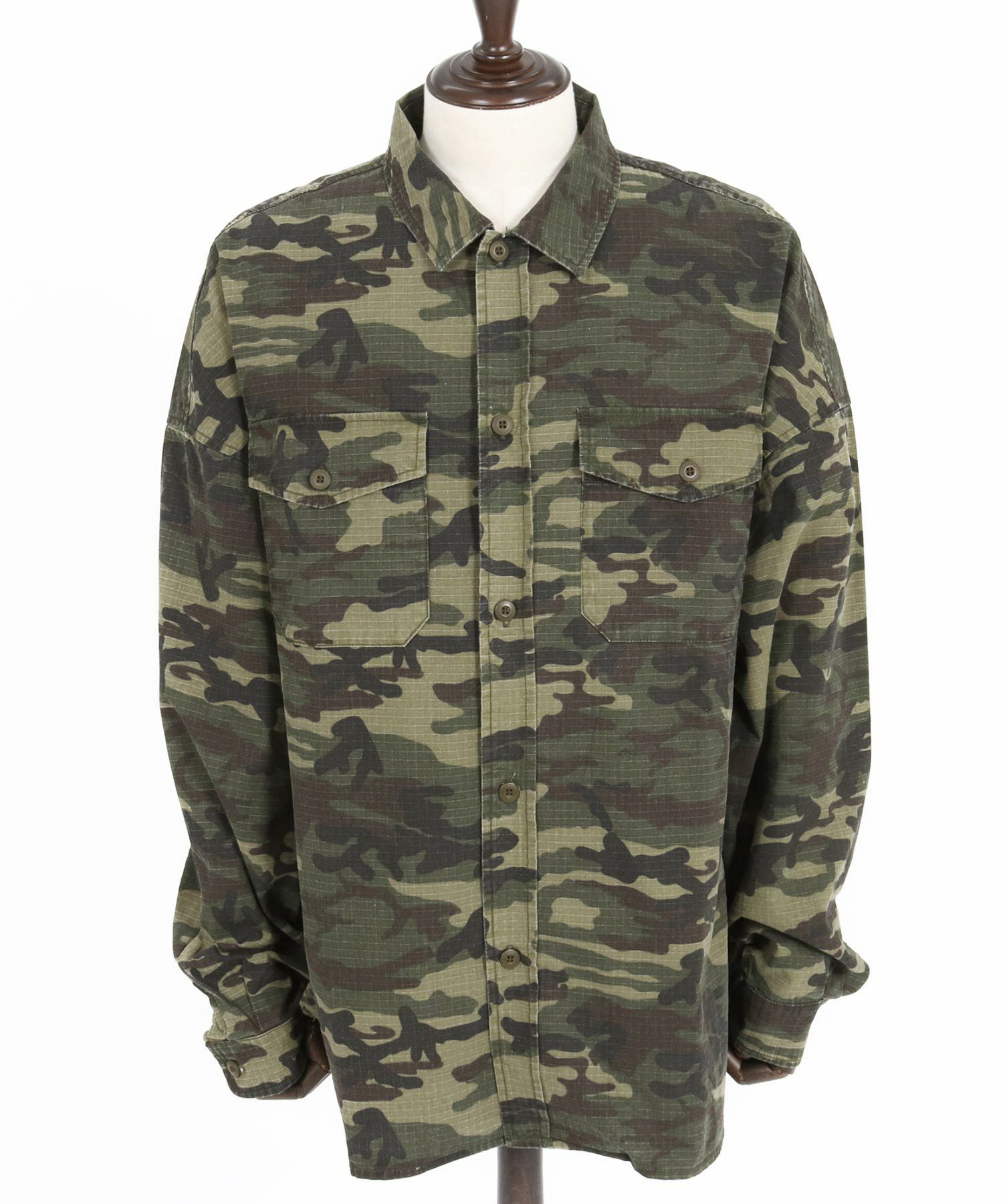 CAMBIO(カンビオ)】Bio Wash Camofurage Ripstop Shirts ミリタリー