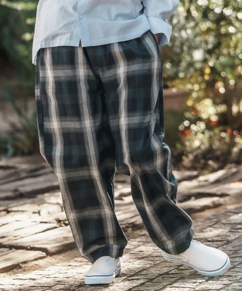 【CAMBIO(カンビオ)】Cotton Linen Check Balloon Easy Pants バルーンパンツ(CAM25SS-018)