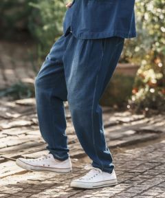CAMBIO(カンビオ)】Indigo Sweat Tuck Pants スウェットタック