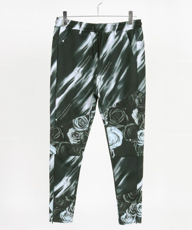 GLIMCLAP ジャージ　モノクローム　ボタニカル　パンツ GLIMCLAP(グリムクラップ)】Tight fit track pants-Ver