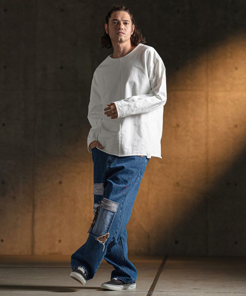 GLIMCLAP(グリムクラップ)】Distressed denim pants デニム