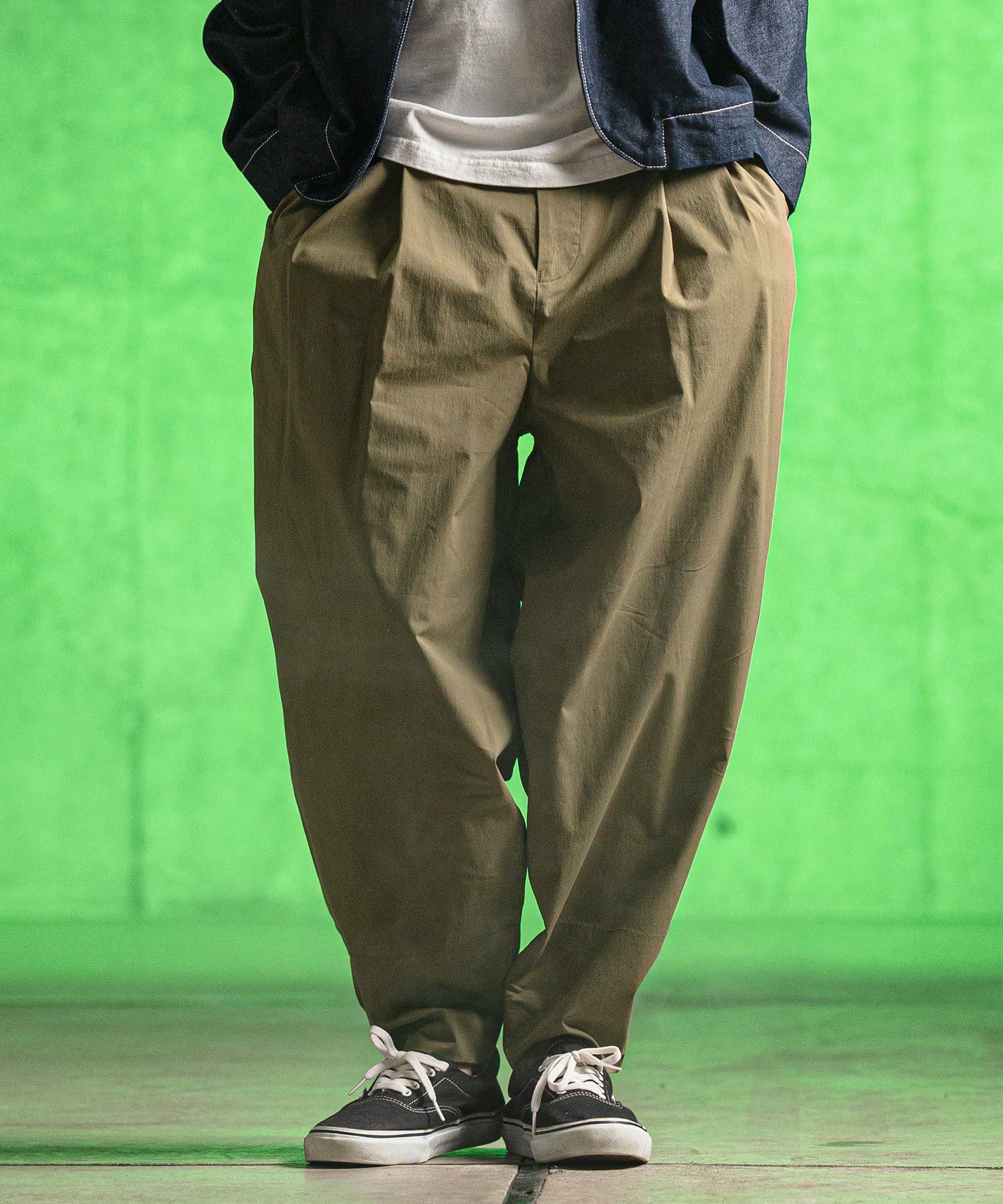 GLIMCLAP(グリムクラップ)】C-N-PU fabric balloon silhouette pants 