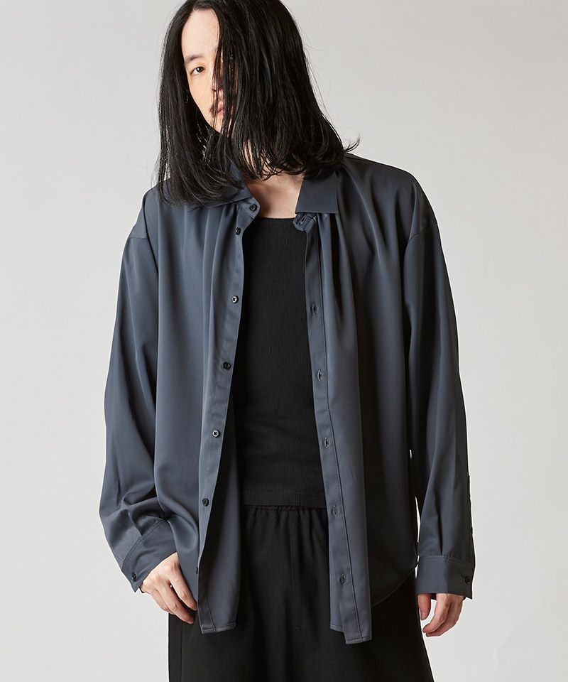 30%OFF【NO ID.(ノーアイディー)】ﾈｸﾀｲ付ﾈｯｸｷﾞｬｻﾞｰBIG-SH シャツ