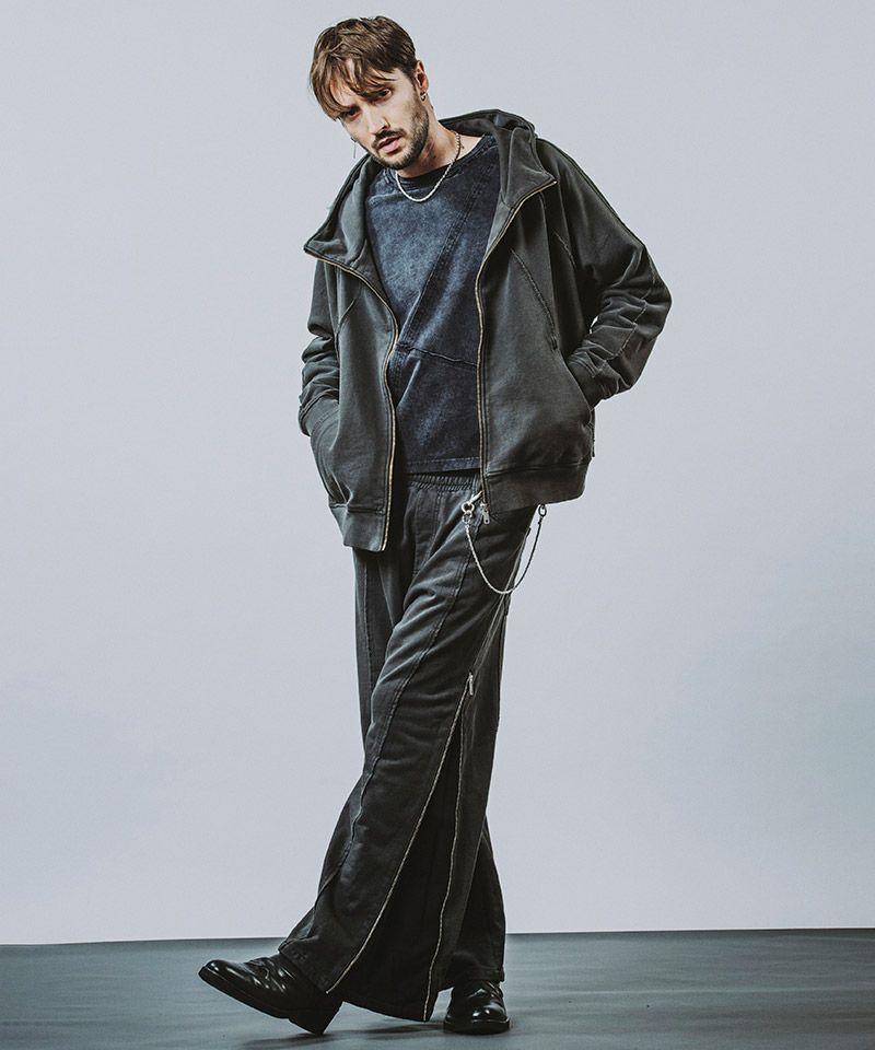 50%OFF【NO ID.(ノーアイディー)】ｻｲﾄﾞZIPﾜｲﾄﾞﾌﾚｱPT パンツ(456006