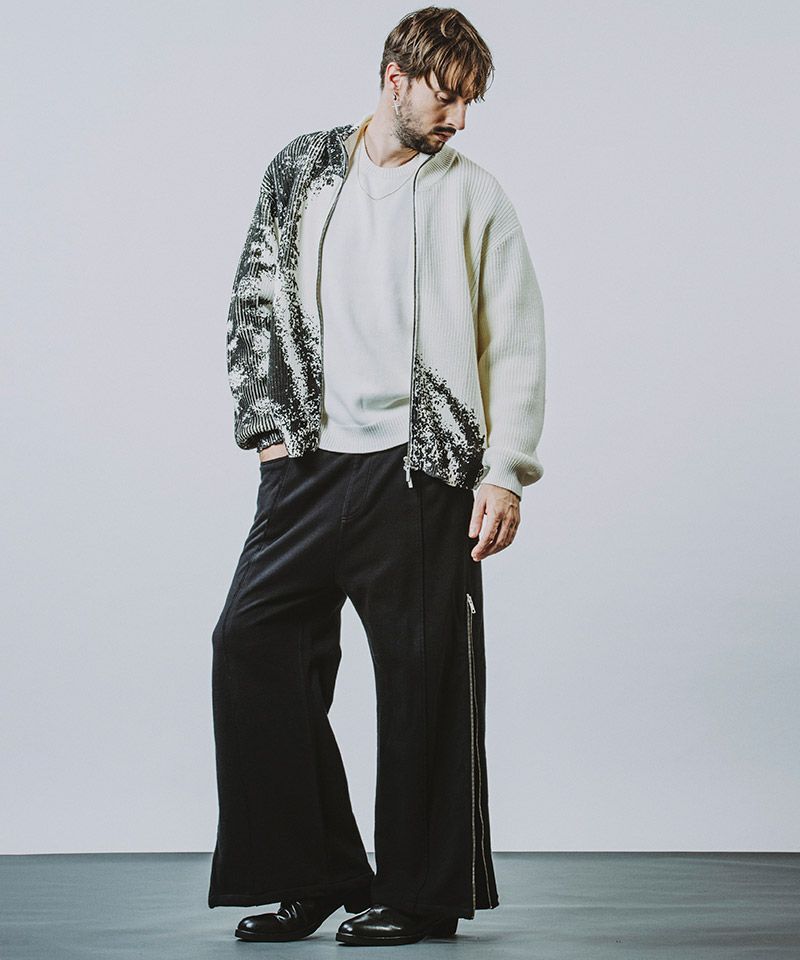 50%OFF【NO ID.(ノーアイディー)】ｻｲﾄﾞZIPﾜｲﾄﾞﾌﾚｱPT パンツ(456006