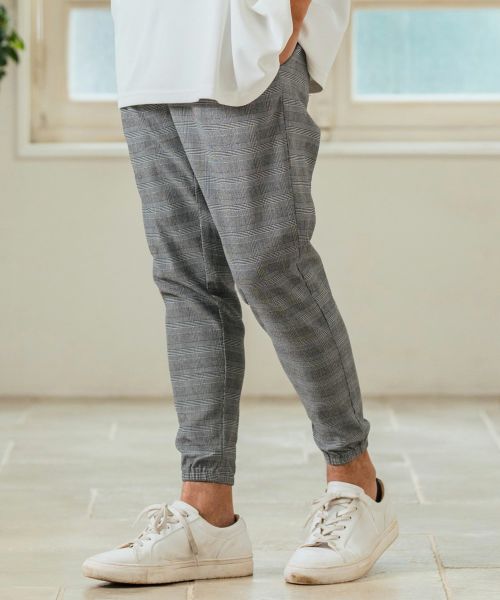 【Magine(マージン)】Stretch Check Fabric Tapered Pants チェック柄テーパードパンツ(MGN-251-007)