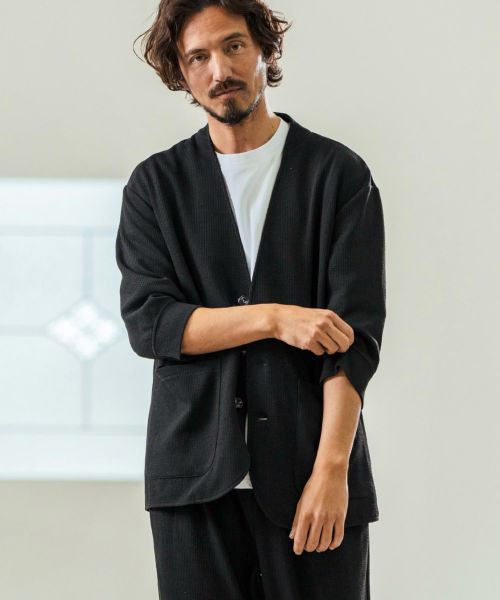 【Magine(マージン)】Seersucker 3-4 Sleeve Cardigan カーディガンジャケット(MGN-251-022)