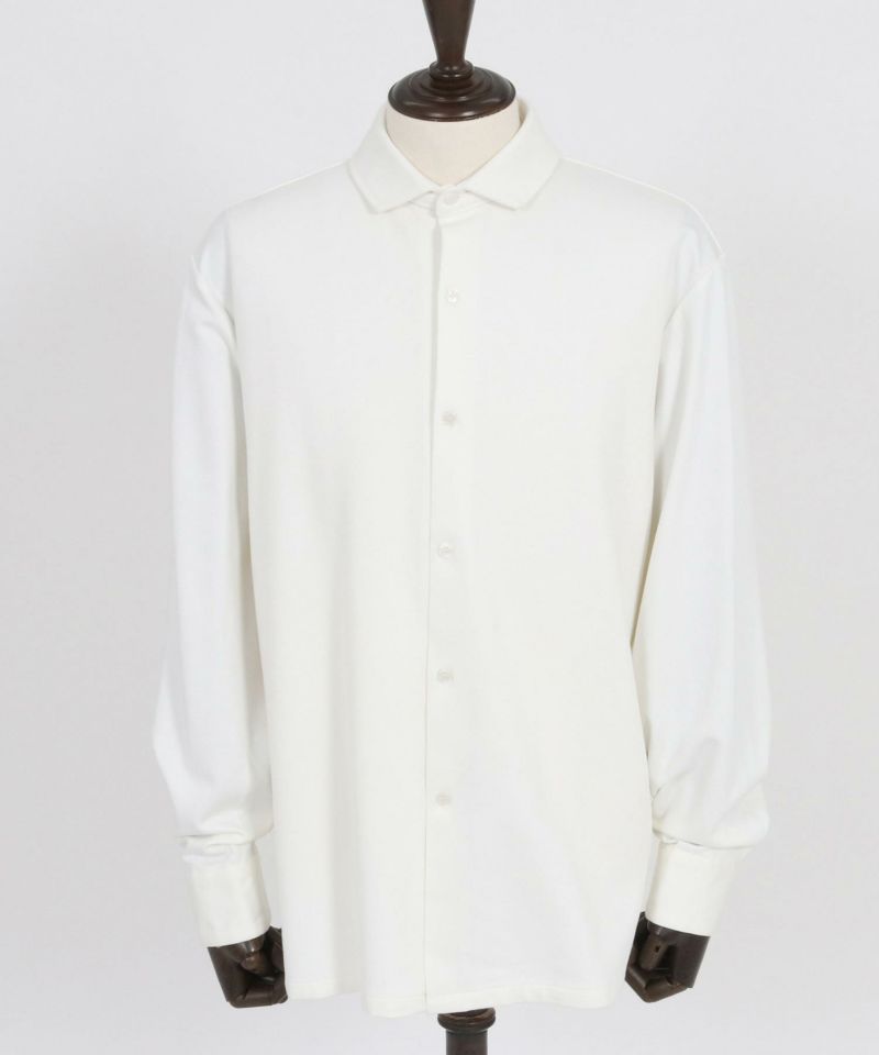 Magine(マージン)】Tricot Twill 3-4 Sleeve Shirts スッキパーカラー
