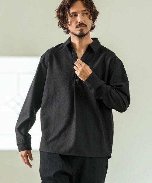 【Magine(マージン)】Skipper & Pullover Design Long Sleeve shirts スキッパーシャツ(MGN-251-011)