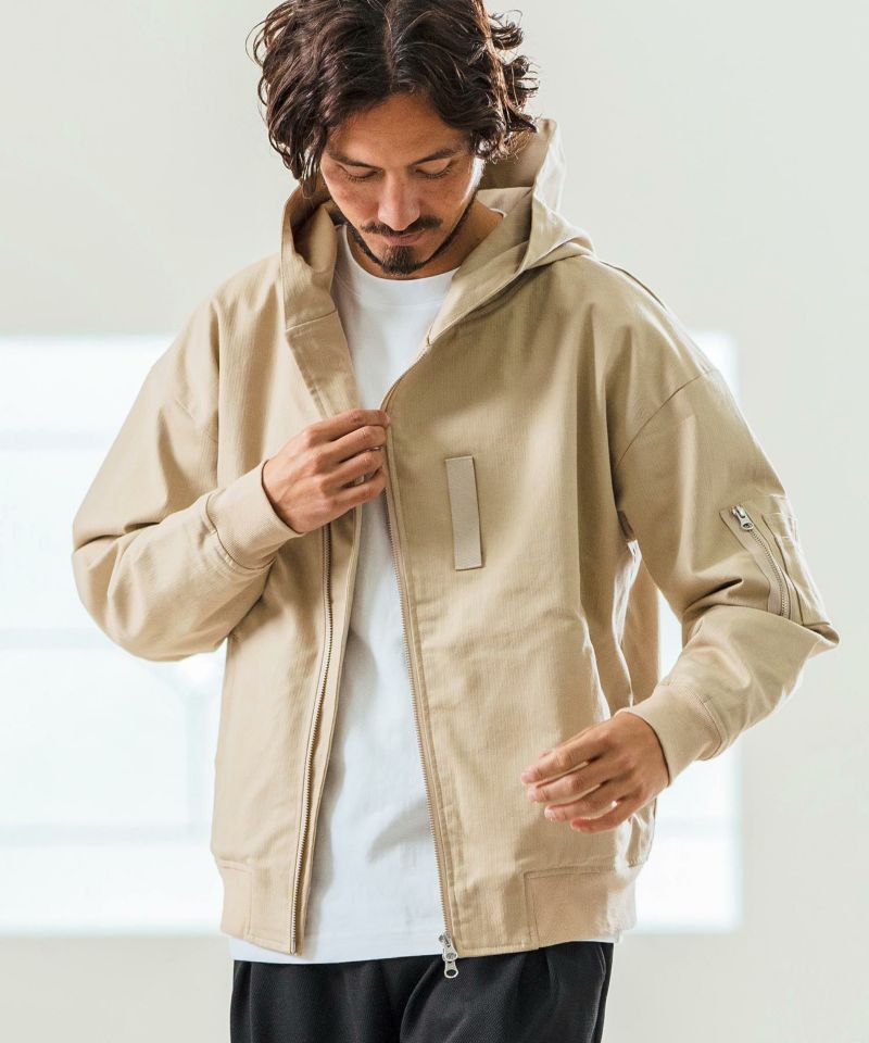 Magine(マージン)】Cotton Jacquard Stretch Fabric Hooded