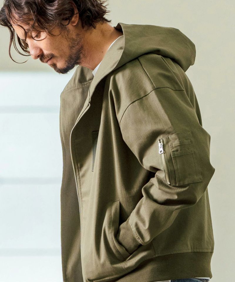 Magine(マージン)】Cotton Jacquard Stretch Fabric Hooded