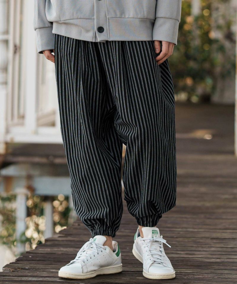 新品 Cambio コットンリネンストライプバルーンパンツ Sサイズ CAMBIO(カンビオ)】コットンリネンストライプバルーンパンツ(CMB-R0152