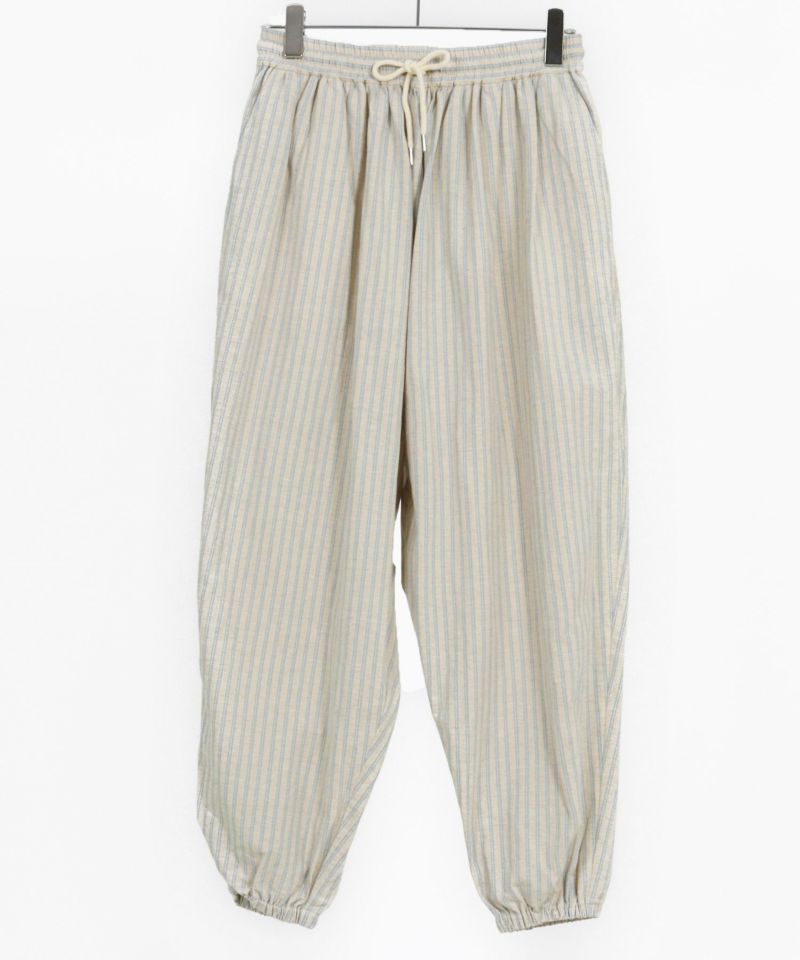 CAMBIO(カンビオ)】コットンリネンストライプバルーンパンツ(CMB-R0152