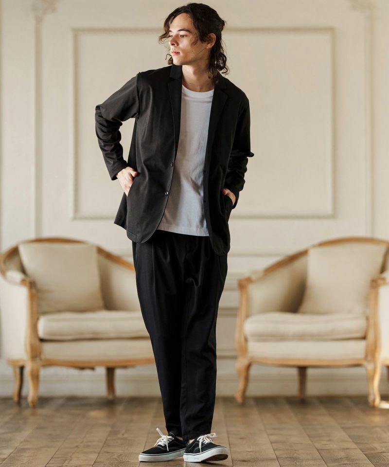 CAMBIO スーパーストレッチ サルエルパンツ S ブラック 071J30 CAMBIO パンツ mp8972- Stretch Saruel Tight Tapered Pants