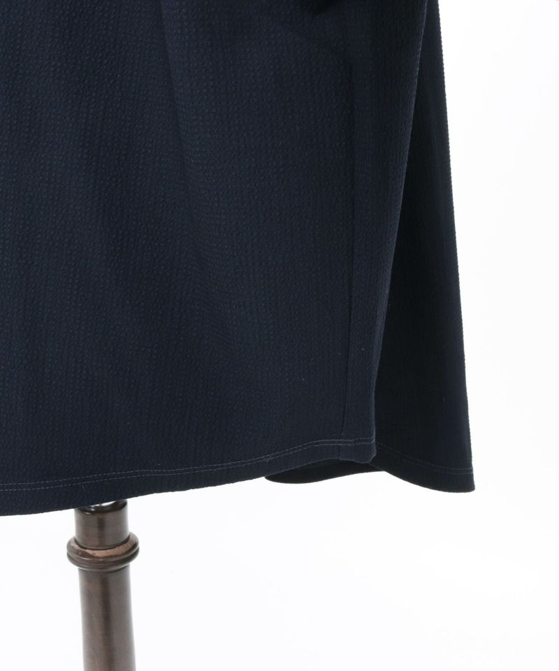 CAMBIO(カンビオ)】Stretch Seersucker Key Neck Short Sleeve