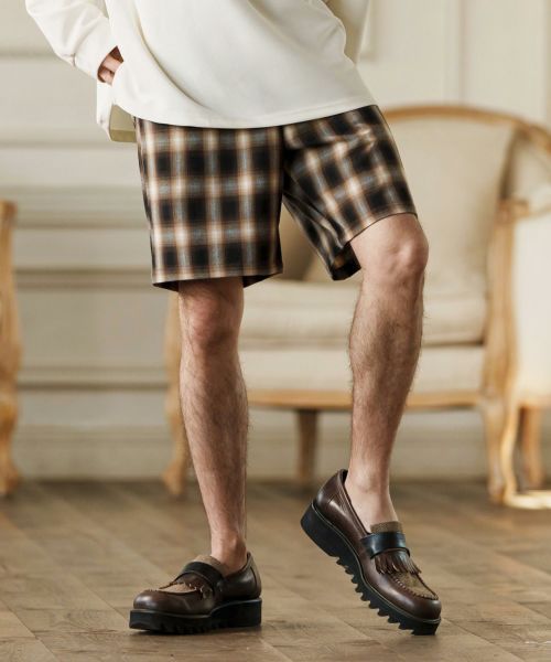 【CAMBIO(カンビオ)】Ombre Check Short Pants ショートパンツ(CAM25SS-005)