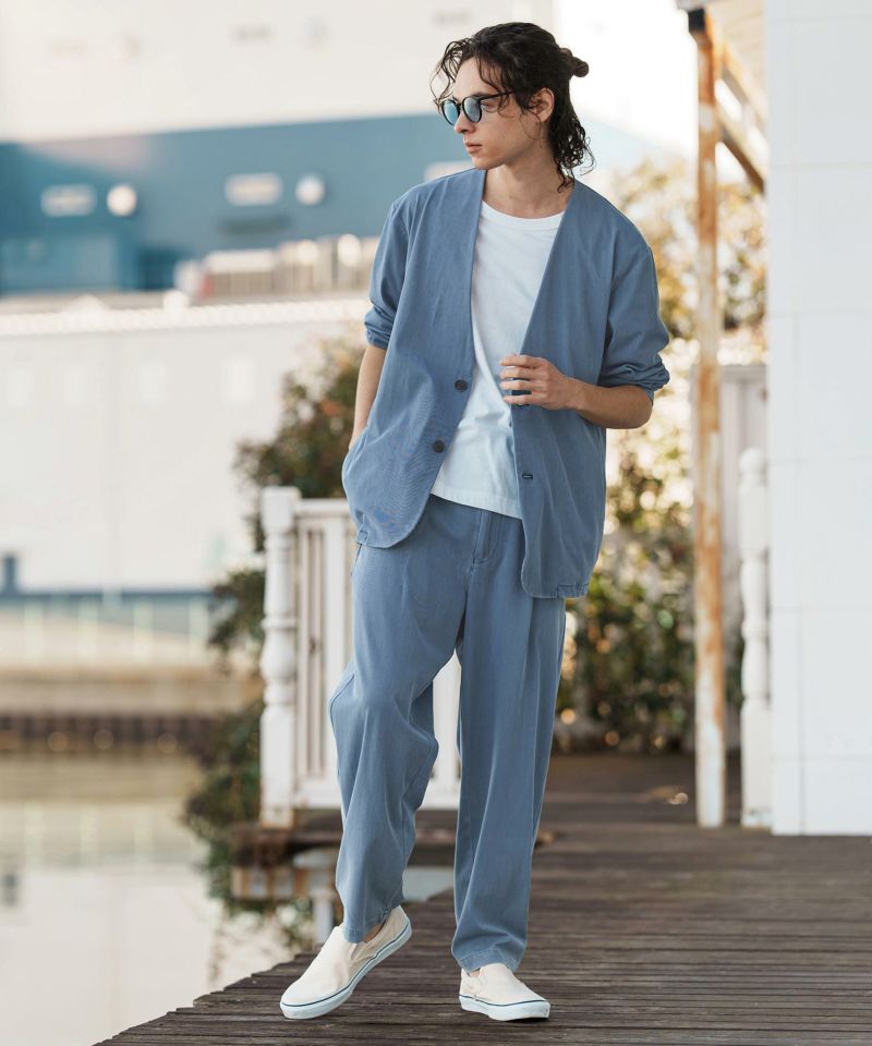 【新品未使用】CAMBO カンビオ テーパードデニムパンツ インディゴ M CAMBIO(カンビオ)】インディゴストレッチテーパードパンツ(CA04-51421