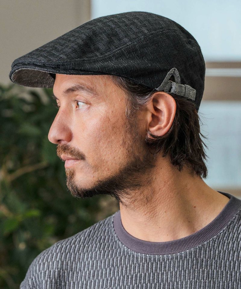 スペシャルビンテージ　黒　シャンブレー　ハンチング　キャップ スペシャルビンテージ 黒 シャンブレー ハンチング キャップ
